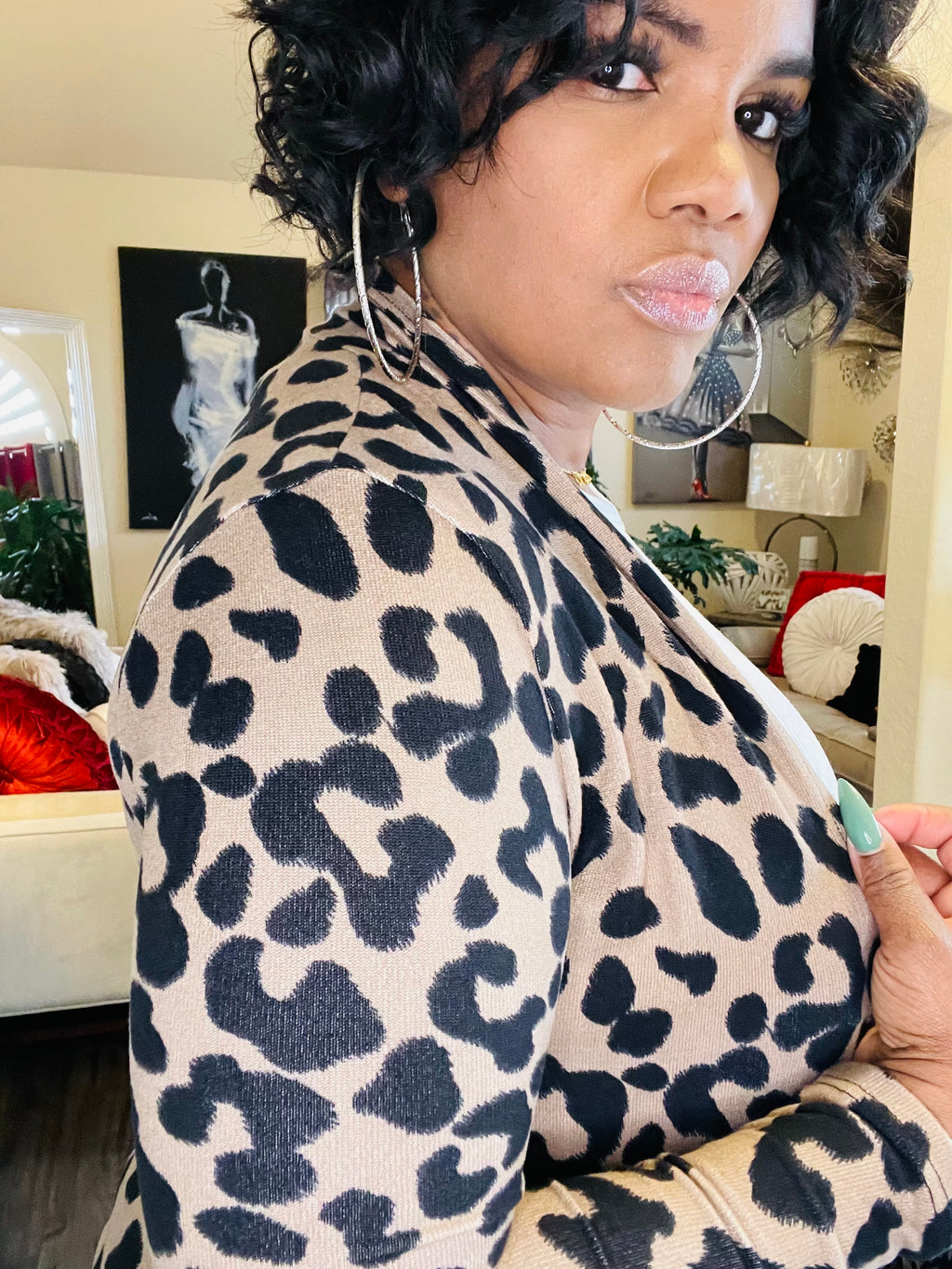 Leopard Print Longline Cardigan