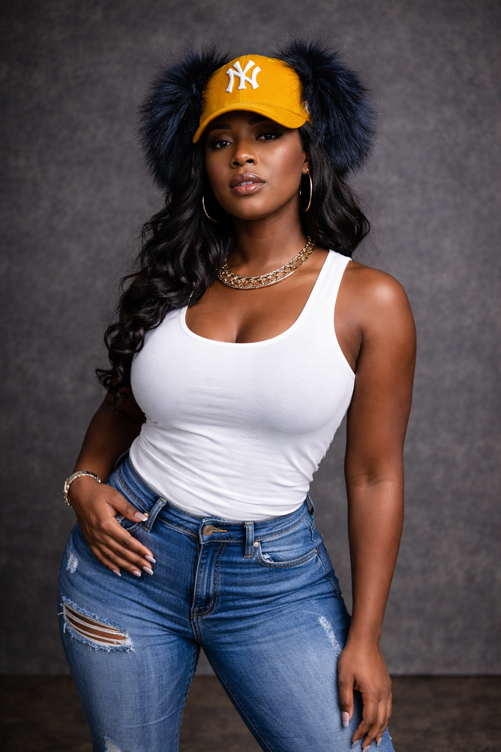 Luxury Statement Fur NY Cap