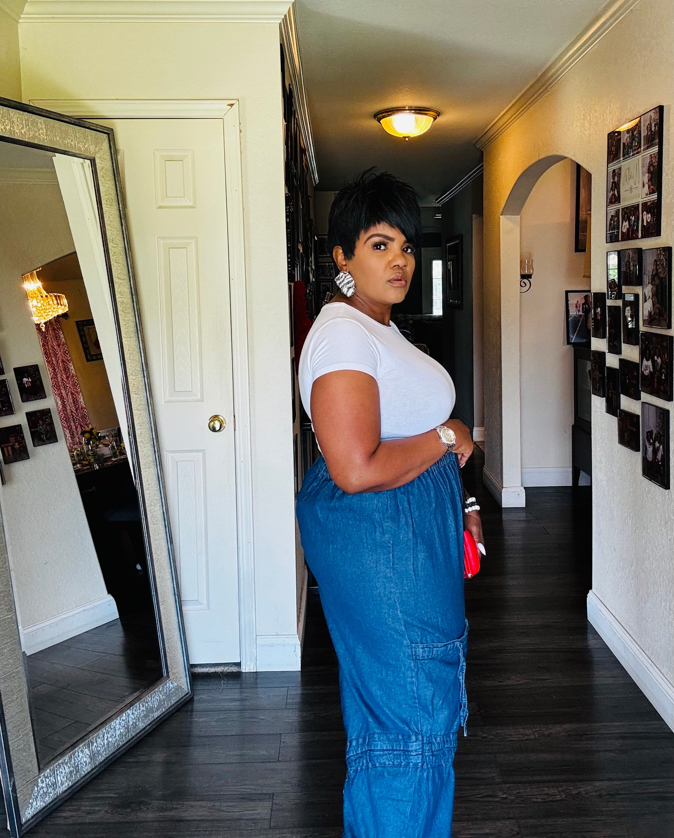 Oversized Pocket Denim Cargo