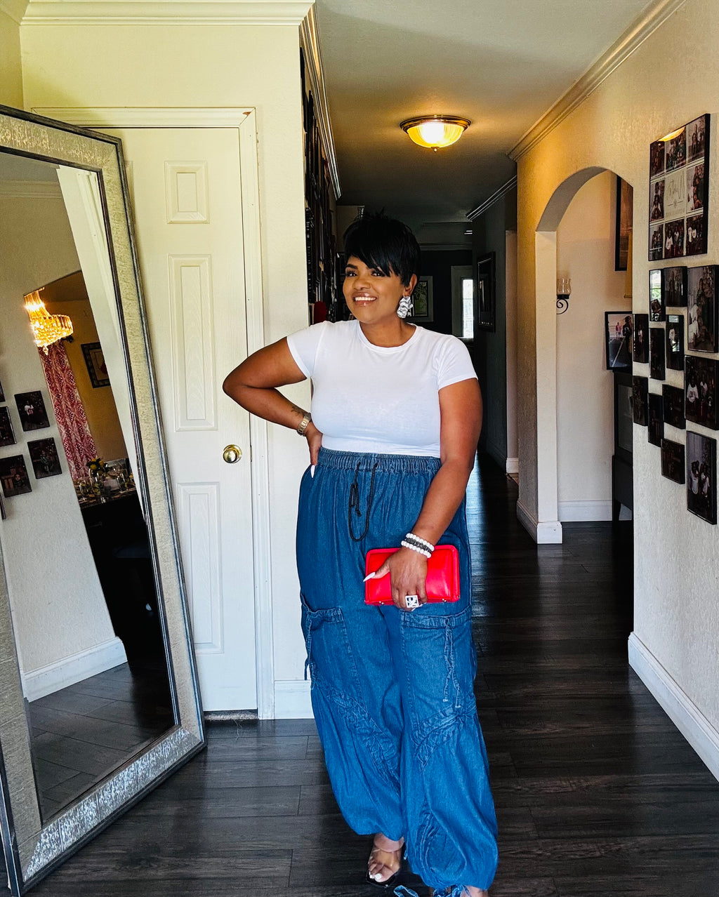 Oversized Pocket Denim Cargo
