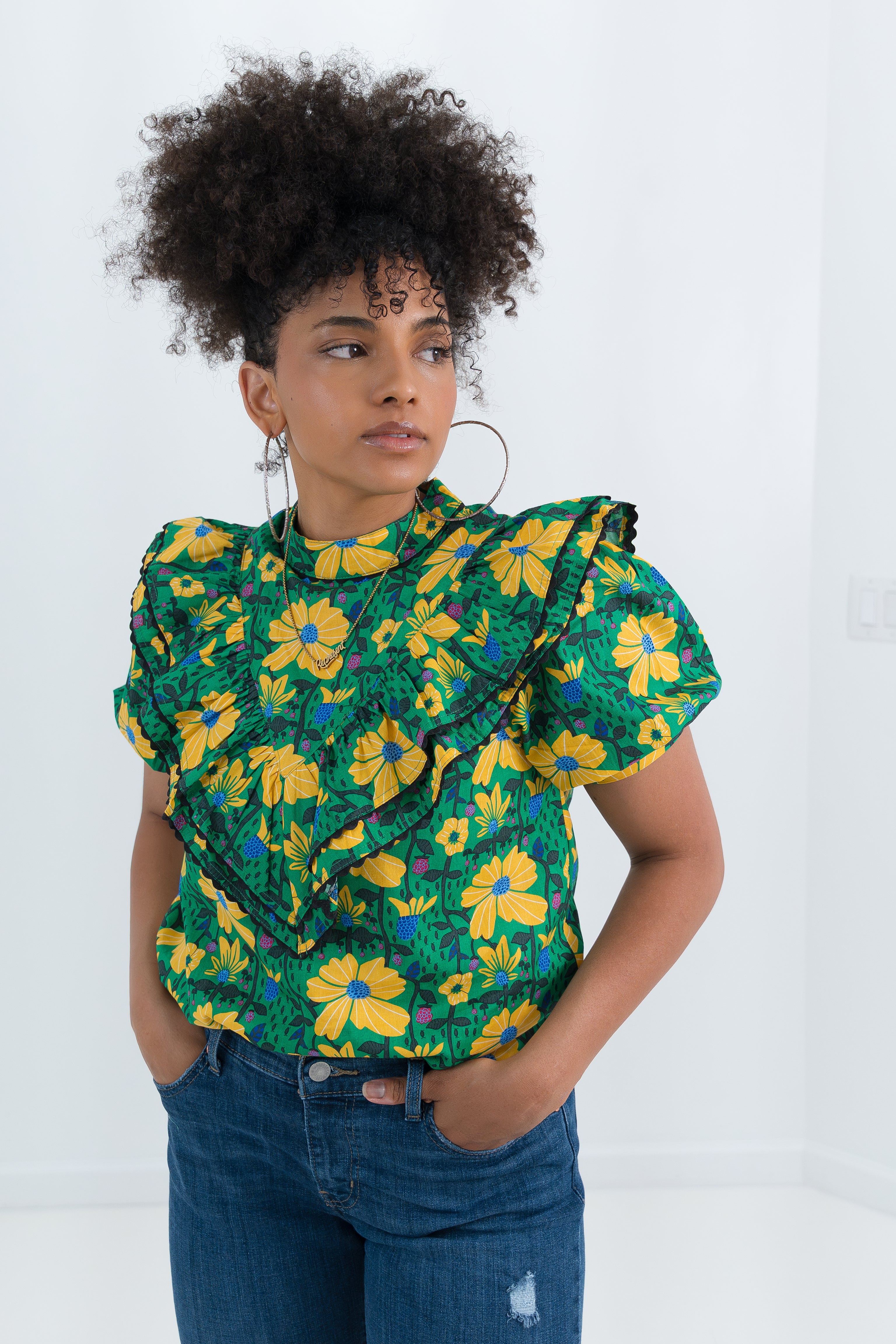 Floral Ruffle Summer Top