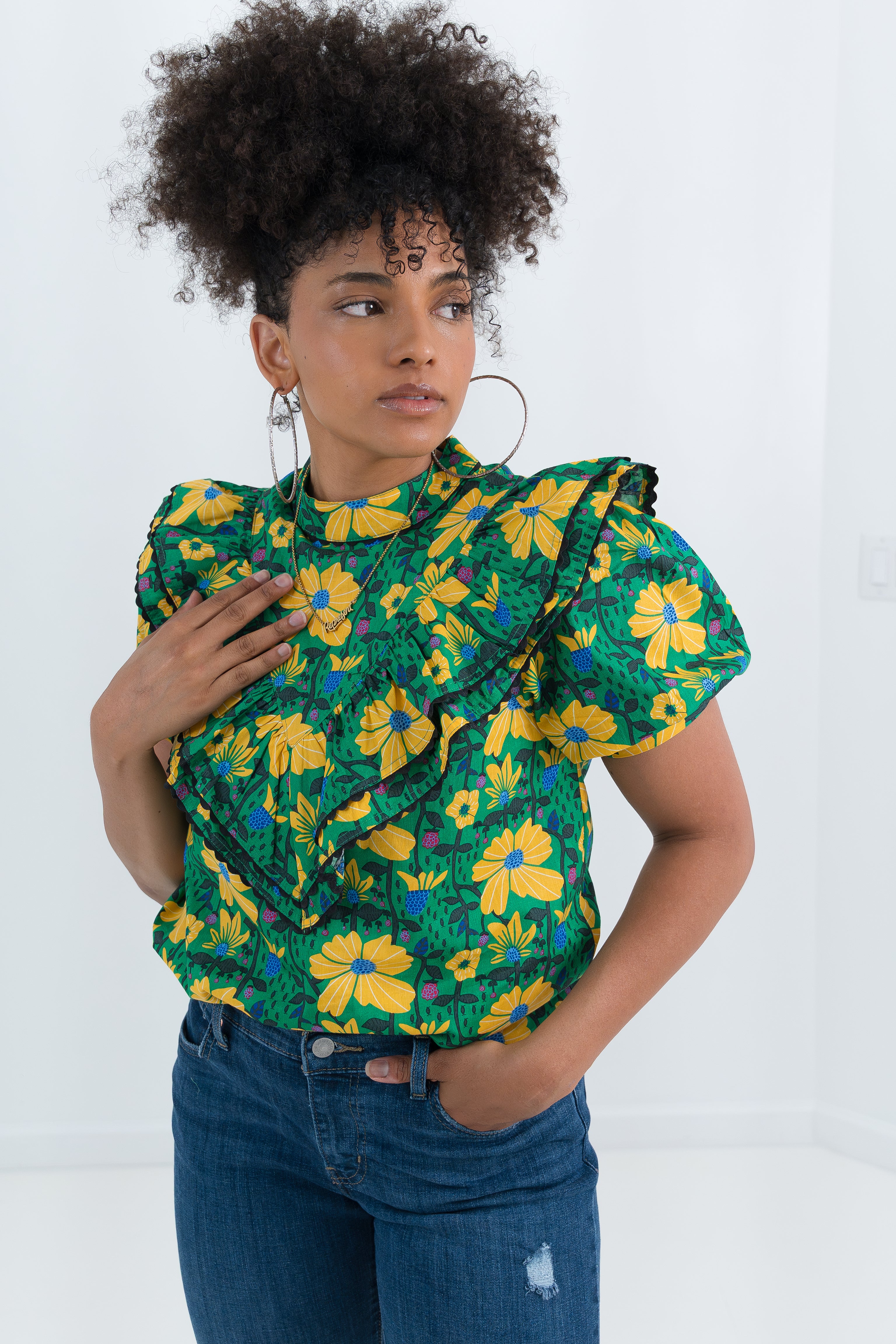 Floral Ruffle Summer Top