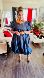 Denim Dreams Balloon Maxi Dress