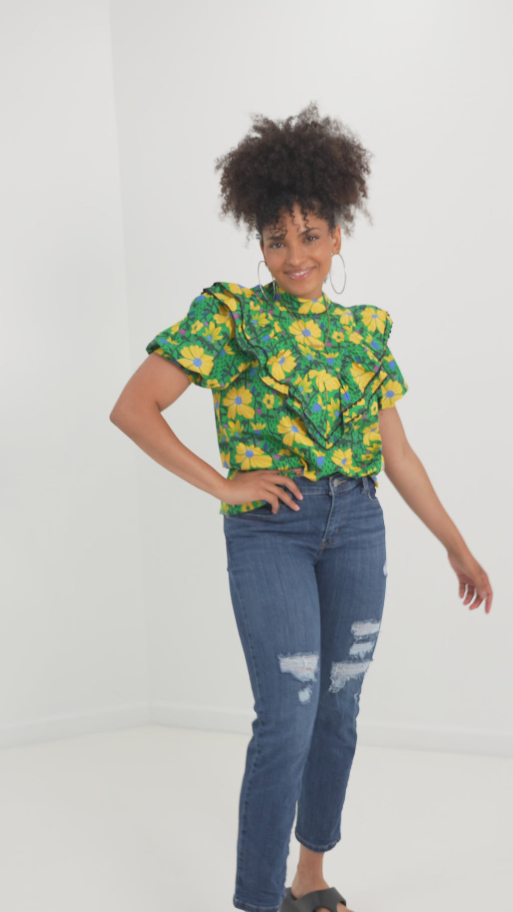 Floral Ruffle Summer Top